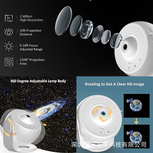 Globe Galaxy Projector Light with 13 Pieces of High-Definition Filmm Film Bedroom Starry Sky Light Full of Stars Gift Atmosphere Lamp