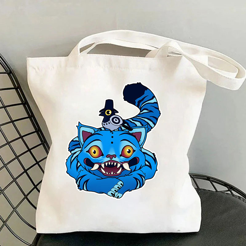 KPop Demon Hunters Tiger Printed Canvas Bag Shoulder Bag Folding Bag…