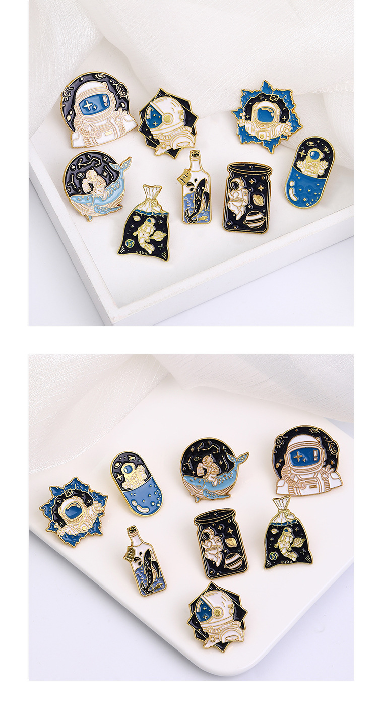 Enamel Design Cartoon Style Style Cartoon Style Pin Geometric Starry Sky Alloy Enamel Unisex Brooches