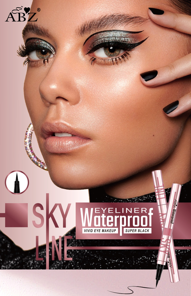 Cross-border eyeliner pen: waterproof, sweat-proof, quick-drying, non-smudge, long-lasting, precise, ultra-fine eyeliner liquid pen, black Eyeliner full figure