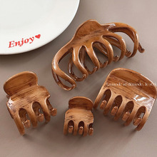 设计感油画原木色抓夹大号法式高级感盘发发夹鲨鱼夹发量多发饰女