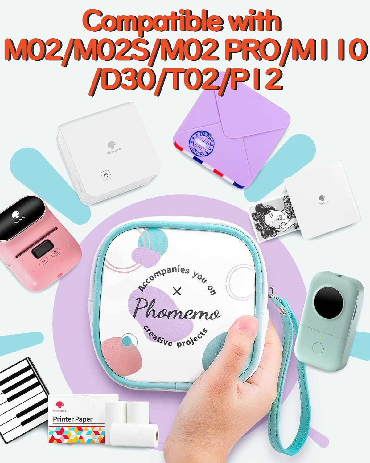 Phomemo T02 funda protectora de silicona de color especial para impresora portátil térmica mini transfronteriza