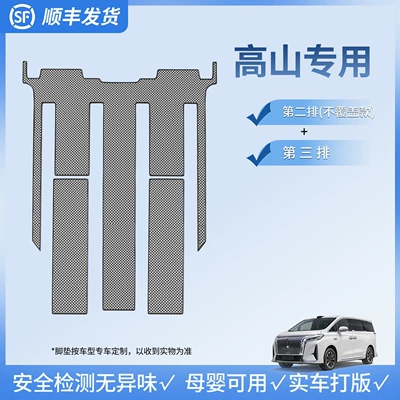 large four-seater, other wool, Guangzhou, Car Carpet - wey-gaoshan2025-2026-gaoshan-7suv-version-reserved-rails-for-second-and-third-rows-premium-gray-carbon-fiber-carpet-floor-mats