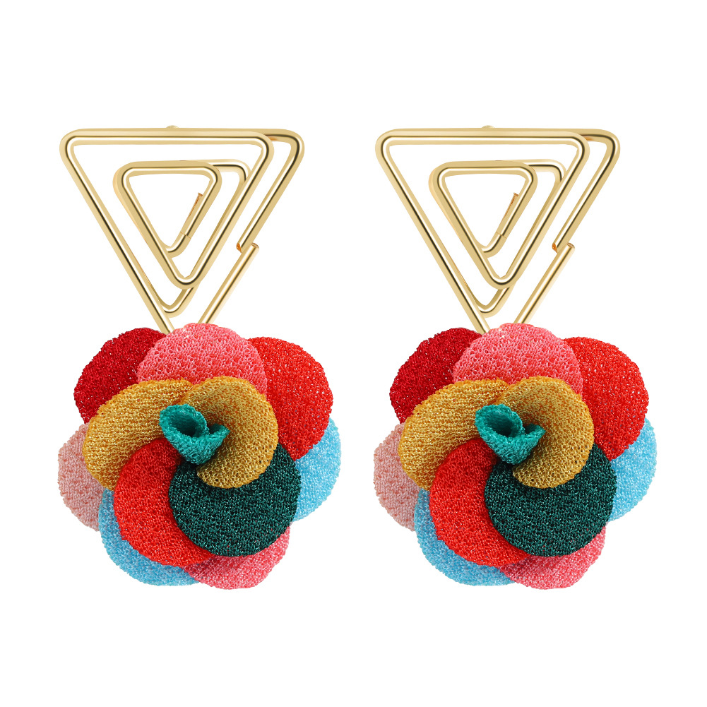 Korea New Retro Triangle Earrings display picture 1