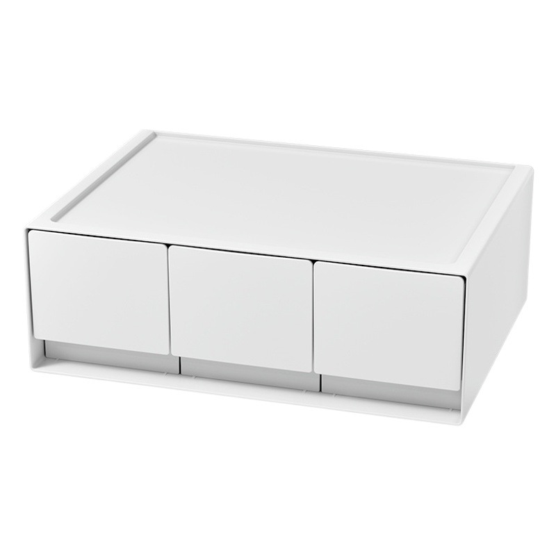 Caja de almacenamiento de joyería apilable de plástico de escritorio, organizador de cajones de cosméticos, estante de almacenamiento de combinación libre