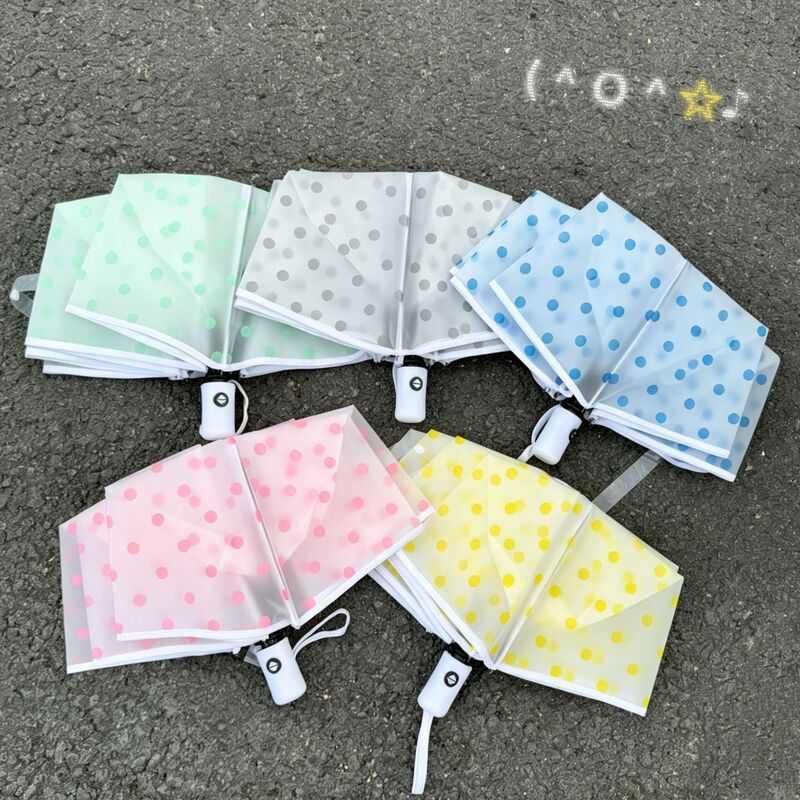Korean polka dot frosted transparent umbrella, high aesthetic value, dual-purpose for sun and rain, 70% off umbrella, popular for taking photos and as a foldable umbrella Korean polka dot frosted transparent umbrella, high aesthetic value, dual-purpose for sun and rain, 70% off umbrella, popular for taking photos and as a foldable umbrella