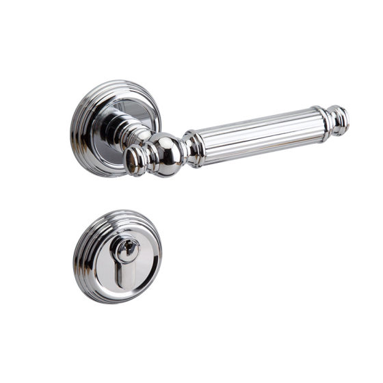 Explosive New Brass Indoor Bedroom Door Lock Wooden Door Light French Style Room Middle Ancient Door Handle Bright Silver Lock