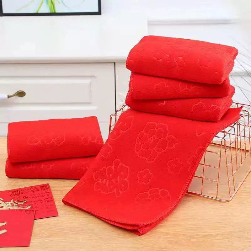 1 оптовое красное тисненое СВАДЕБНОЕ ПОЛОТЕНЦЕ полнолуние винный подарок не выцветает, не проливает Полотенце Для Волос