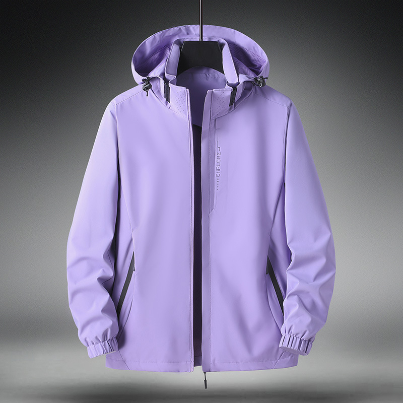 Chaqueta transfronteriza de Amazon pareja al aire libre impermeable a prueba de viento primavera deportes delgados rompevientos hombres fábrica al por mayor