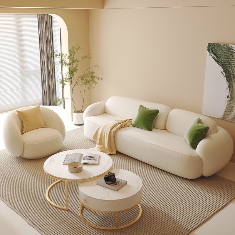Cream style sofa home small apartment hotel beauty salon office living room leisure disposable technology leather small sofa