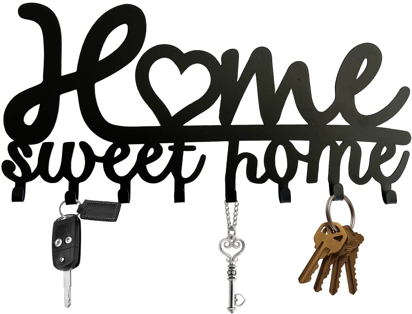 墙壁标志带钥匙钩用于家居装饰,金属字母家居壁挂式挂钩家庭