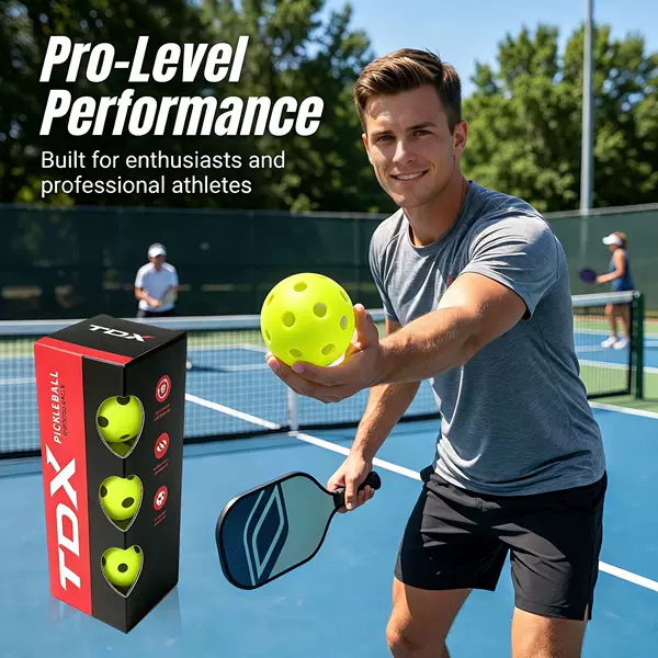 3-Pack Tdx High Visibility Outdoor Pickleballs, Durable and Wind-Resistant, Suitable for Competition and Training