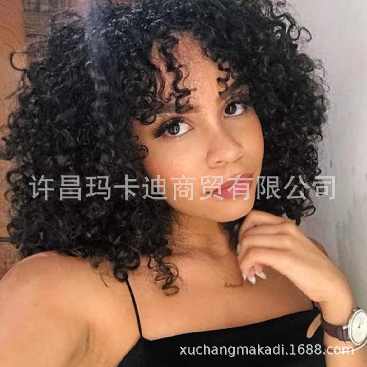 Pelucas europeas y americanas pelucas negras con flebangs primavera pelucas rucas en stock al por mayor