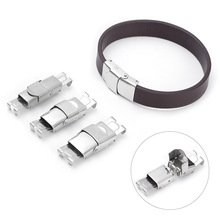 时尚简约不锈钢皮革新型扣手链项链皮绳扣 diy配件饰品皮绳扣