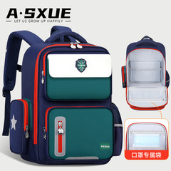 New British style primary school student backpack 1-6 grade cartoon cute back protector double shoulder bag wholesale for boys and girls 