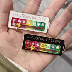 気分転換エネルギーブローチスライドできる個性diy社交電力量合金バッジ表情キャンパスピン