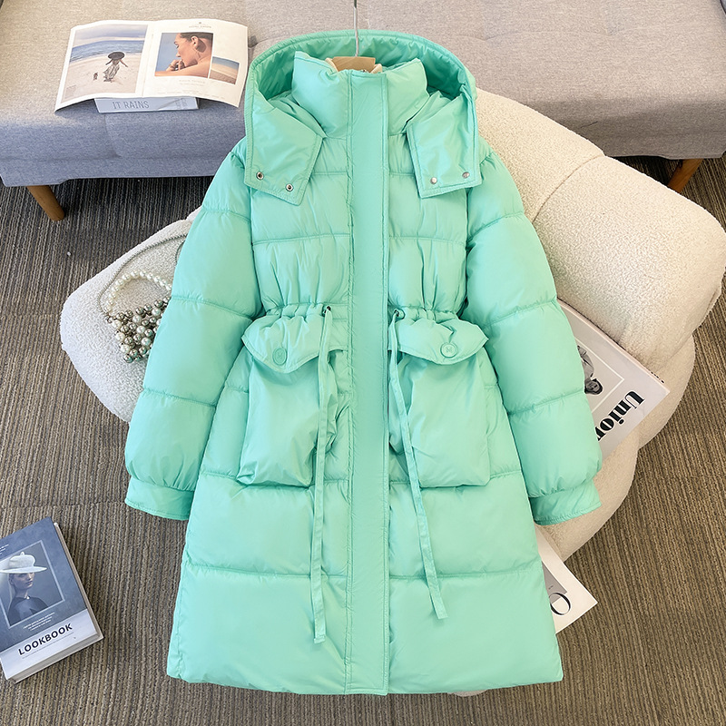 Europa y América ropa de algodón mujer 2025 invierno nuevo estilo de ropa de algodón coreana con capuchón grueso medio largo abrigo de pan suelto al por mayor image 4