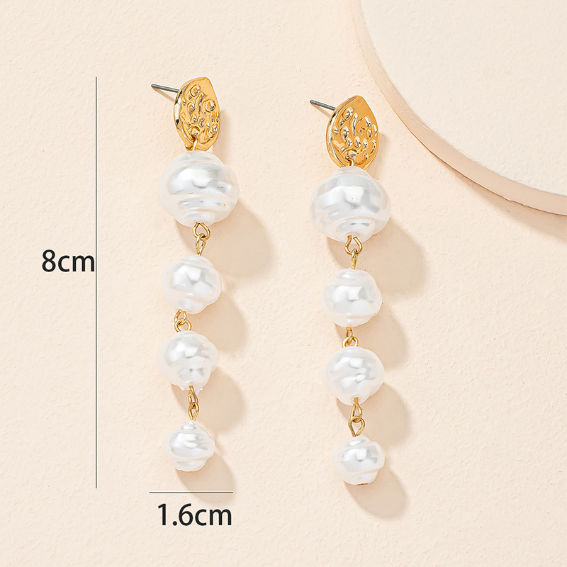 Fashion Shaped Pearl Irregular Plastic Earrings display picture 4