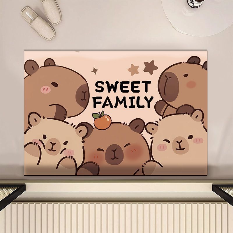 Tappeto bagno capybara in diatomea antiscivolo per ingresso_voghion.com