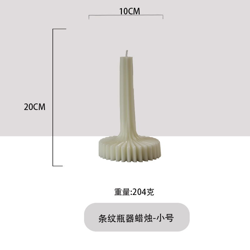 ins rayas verticales barra larga vela leche blanca atmósfera francesa retro decoración de escritorio accesorios de alta calidad venta caliente