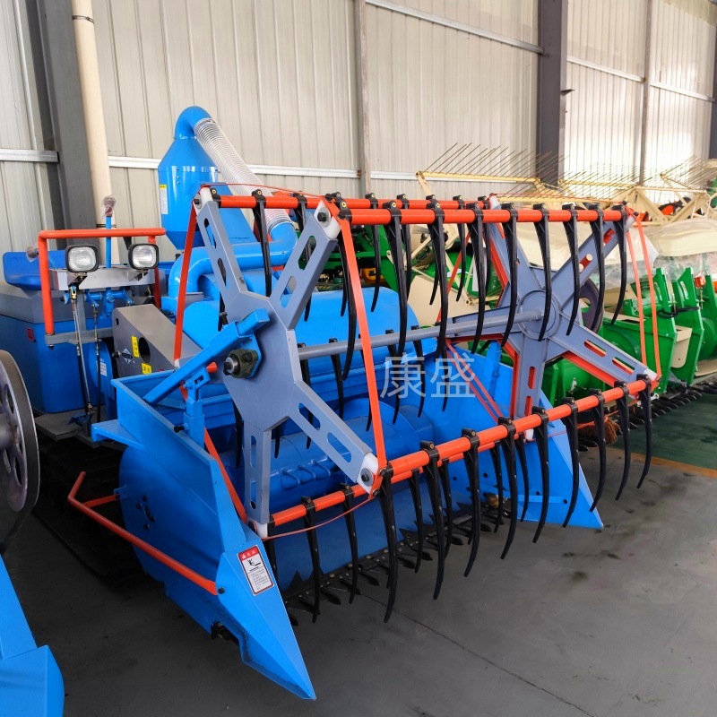 新款32马力小型收割机 加高卸粮履带小麦水稻黄豆收割脱粒机