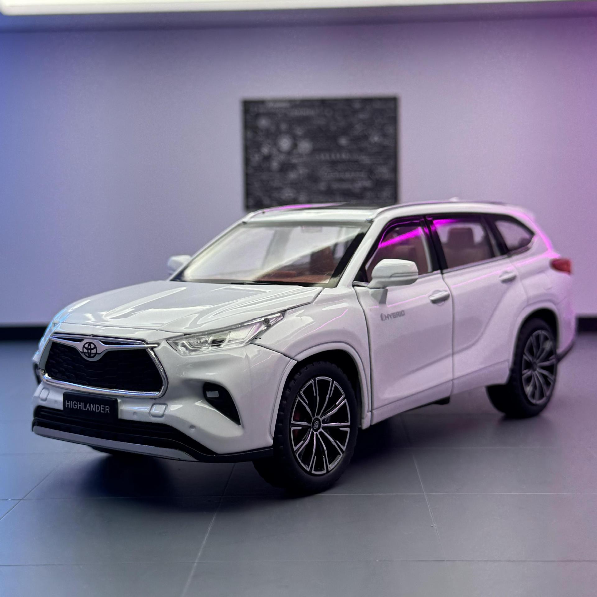 Weili aleación coche modelo 1:24 Highlander todoterreno vehículo con sonido y luz Tire hacia atrás juguete coche música modelo decoración colección