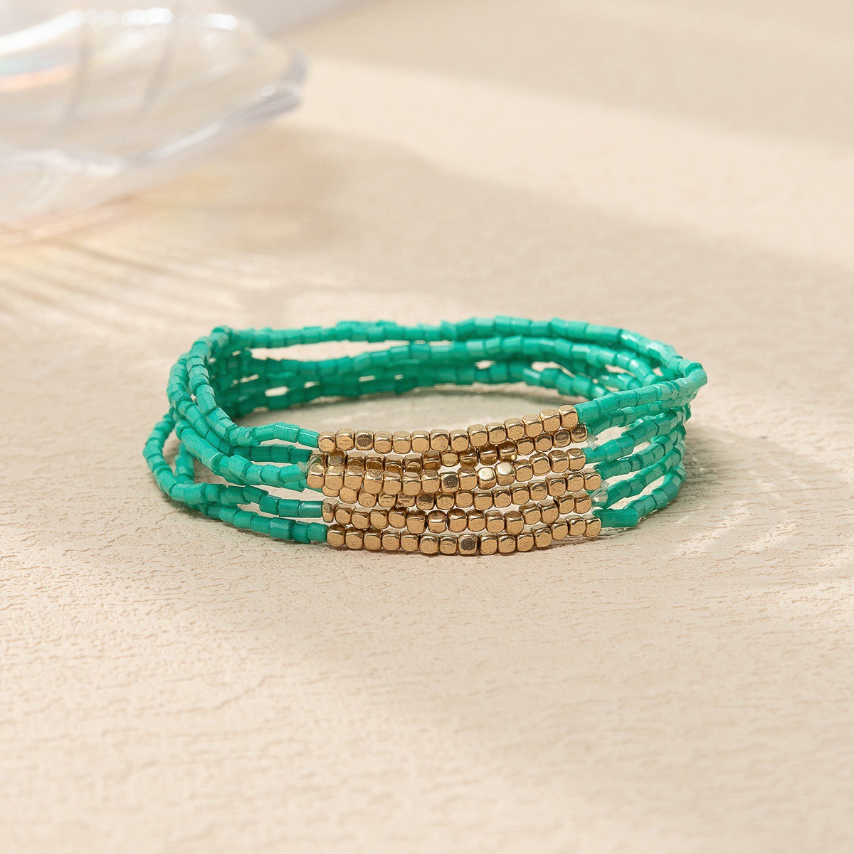 Bracelets Classification Seed Bead Chain Material Vacation Color Block Glass Bead Seed Bead Beaded Bracelets Wholesale