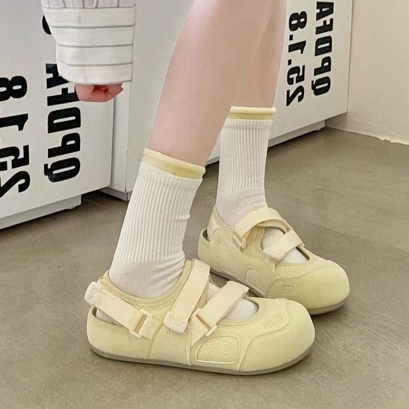 2026 verano nuevo versátil y cómodo con falda con zapatos de velcro de zapatos blancos de moda zapatos de mujer