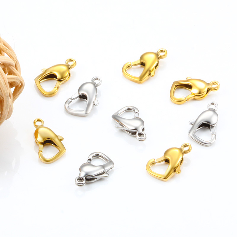 Lobster Clasp Jewelry Making Type DIY Jewelry Accessories Classification 10 PCS/Package Stainless Steel Heart Shape Lobster Clasp