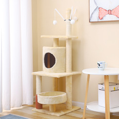 Cross-border best-selling cat tree climbing frame with cat grass, sisal scratching post, scratch and itch integrated tree hole with nest, large climbing frame, one-piece drop shipping