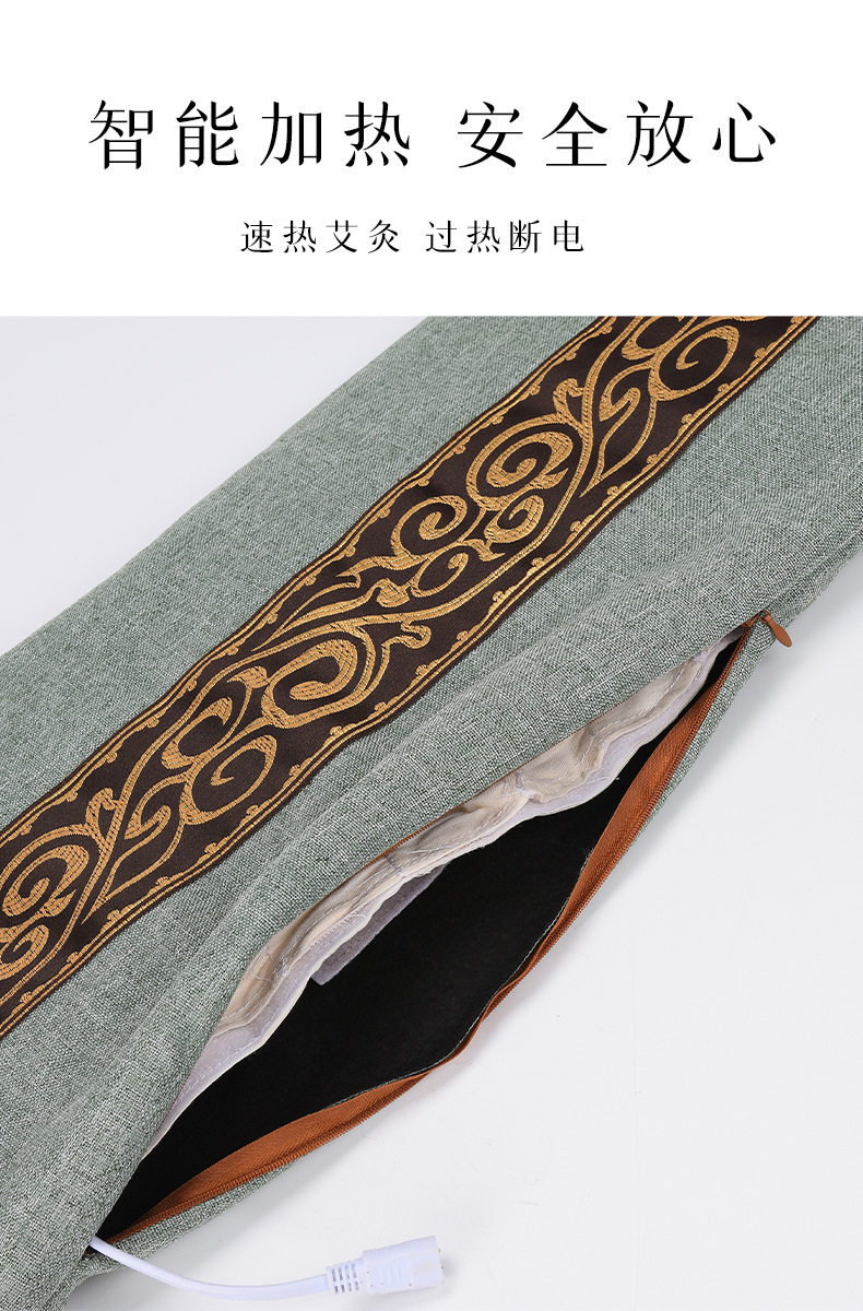 Electric Sea Salt Heat Therapy Bag with Mugwort Warm Compress Pack for Waist and Body Care in use