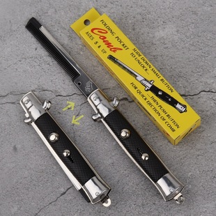 Folding Comb Spring Comb American Oil Head Comb European and American Big Back Butterfly Pocket Automatic Jumping Comb