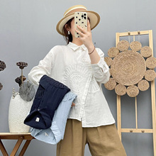 53111不规则洋气重工设计衬衫 女2025春秋季新款气质减龄百搭衬衣