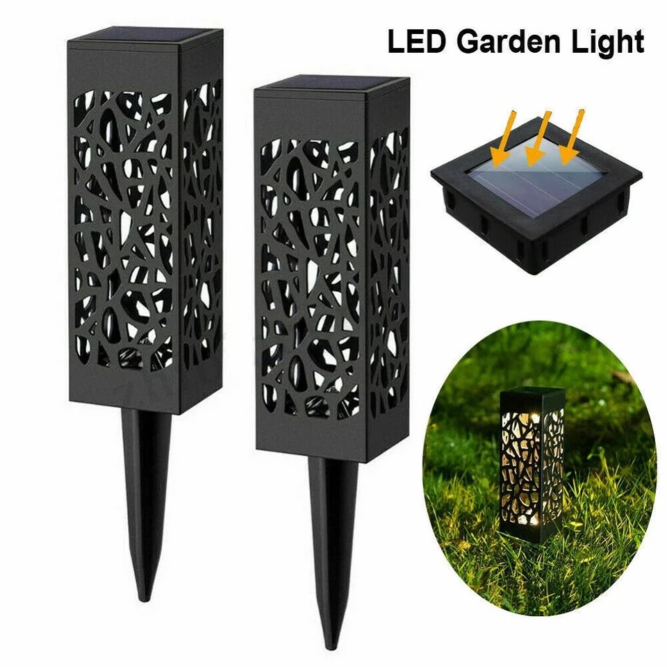 Solar Garden Ground Lights, Hollow Square Lawn Lights, Outdoor Palace Lights, Waterproof, Energy-Saving and Power-Efficient