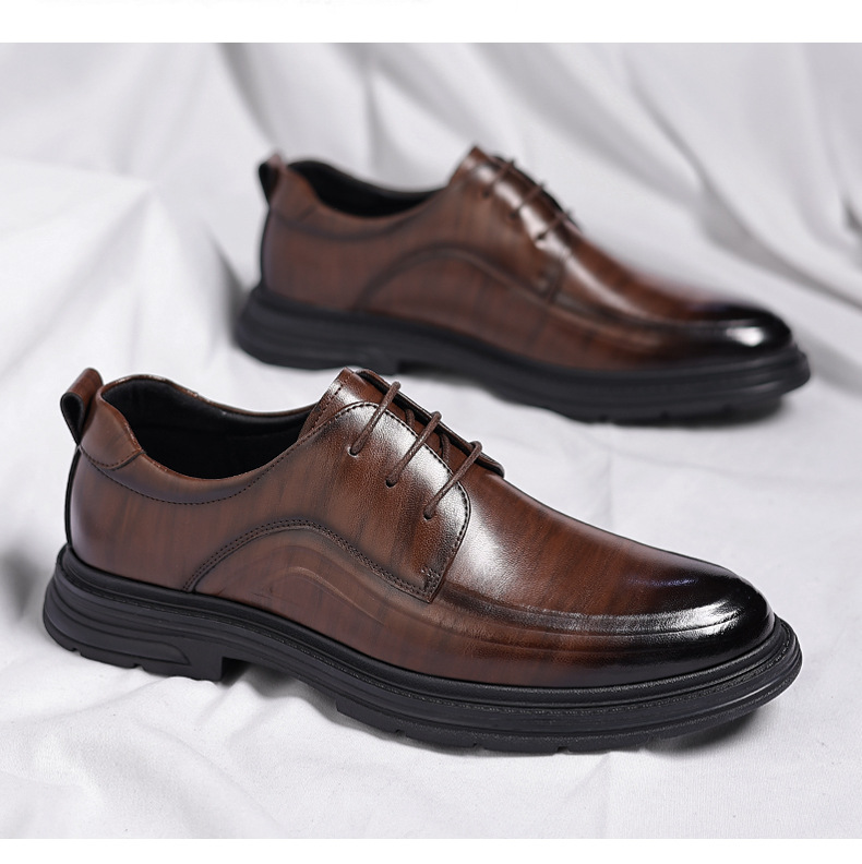 Skórzane buty męskie, nowe, biznesowe, codzienne, wizytowe, męskie, w stylu brytyjskim, buty ślubne dla pana młodego_voghion.com