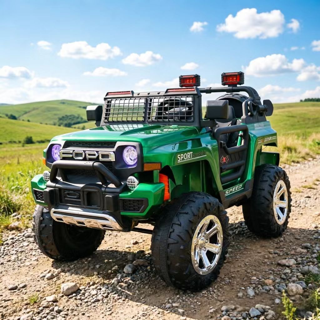 Coche Eléctrico de Juguete para Niños con Control Remoto y Música, Doble Tracción, para Exteriores image 14