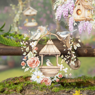 Beautiful Day Birdsong Series Landscaping Pet Stickers Handbook Decoration Collage Material Stickers 6 Styles