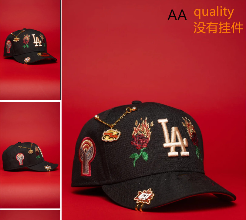 Comercio exterior transfronterizo al por mayor 2026 AA gorra de boca de pato bordado tridimensional ajustable gorra de hip-hop Yankees Dodgers