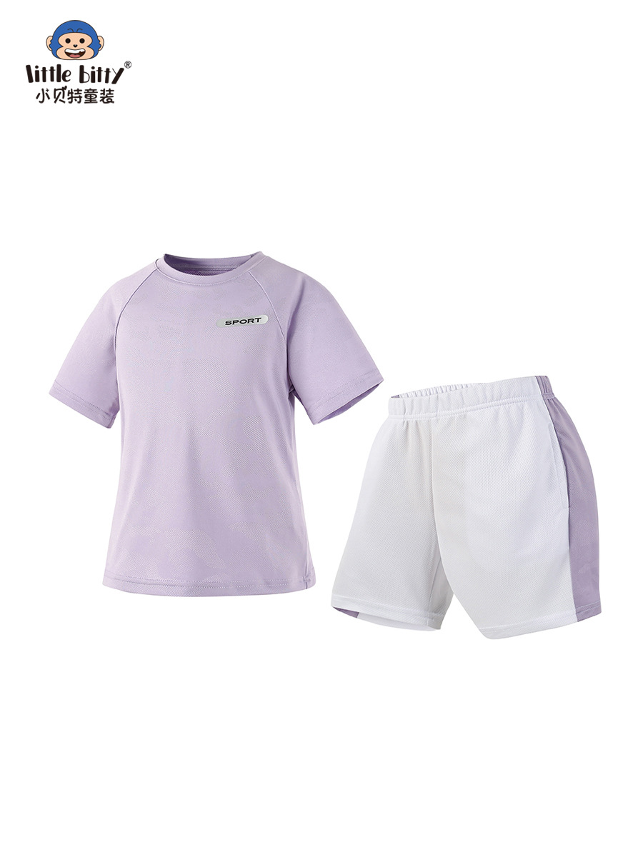 2025 Summer New Children's Short-sleeved Shorts Sports Quick-dry suit Girls Casual Fashion Sportswear