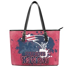 新款美式足球新英格兰爱国者印花皮革大容量手提包秋冬百搭单肩包