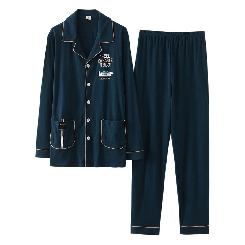 2022 nuevos pijamas de los hombres 100% algodón de manga larga delgada primavera y verano traje pareja ropa para el hogar primavera y otoño más tamaño celebridad de Internet