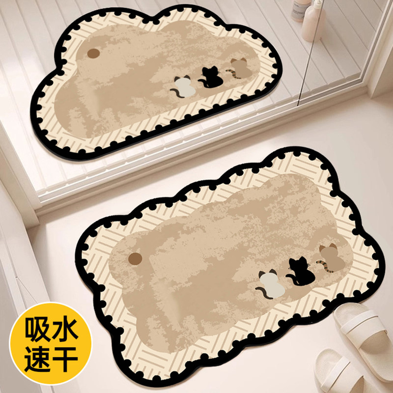 New diatomite bathroom mat for kitchen, toilet, restroom, and bathroom entrance, home use, water-absorbent and non-slip New diatomite bathroom mat for kitchen, toilet, restroom, and bathroom entrance, home use, water-absorbent and non-slip
