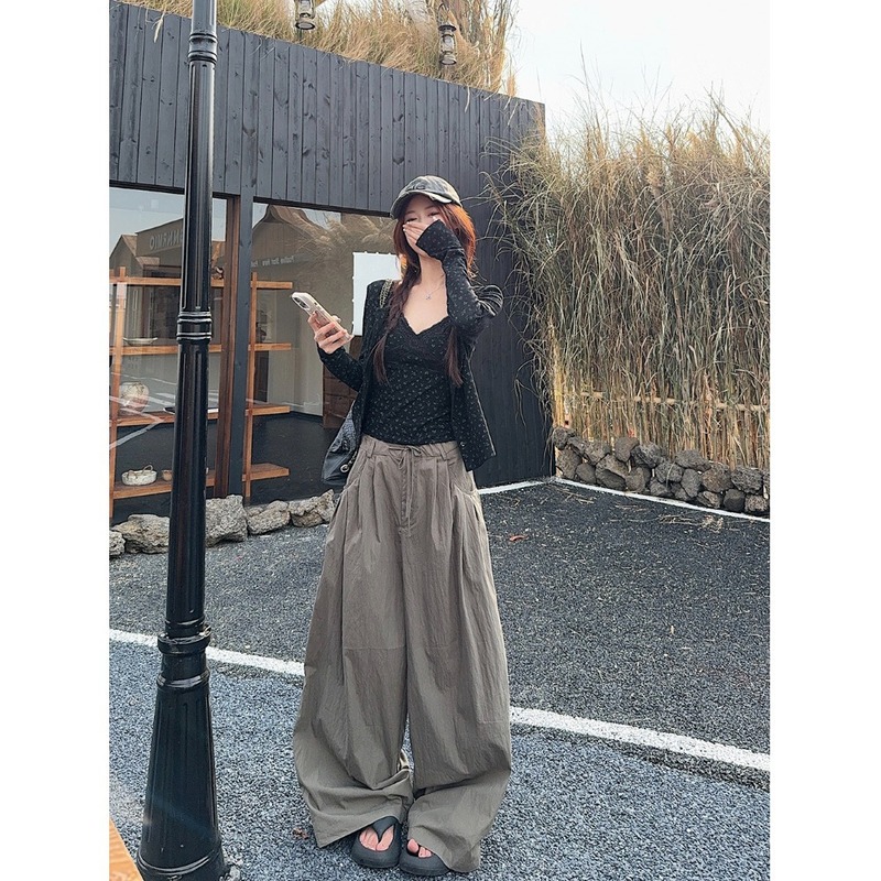 Goo Goo Eyes蕾丝碎花吊带背心长袖开衫套装早秋修身显瘦两件套女|undefined