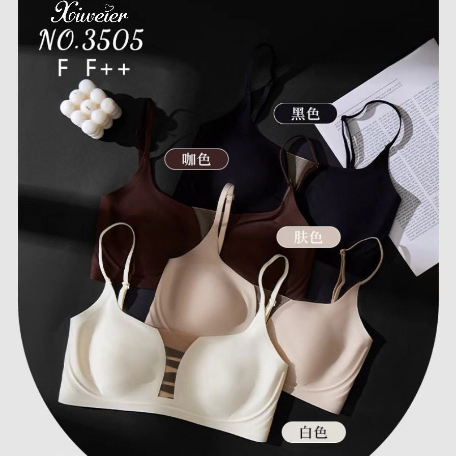 Fashionable lifting hollow underwear non-slip breathable steel ring-free fixed cup underwear gathering top support invisible strapless 3505