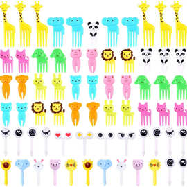 日本家用卡通水果叉创意儿童动物可爱塑料水果叉套装便当签