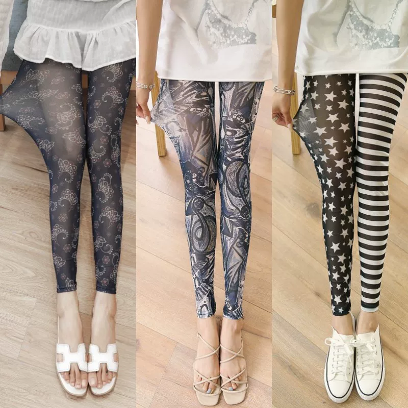 Лет leggings сверхтонкие летом, шёлковые брюки, облегающие