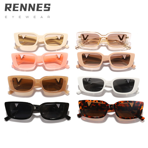 Korean Trendy Square Small Frame Sunglasses for Women, Fashion Influencer Style, Unique and Versatile Hip-Hop Sun Glasses