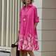 Autumn 2022 European and American Amazon wish AliExpress printing simple long dress sleeve dress