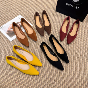 2025 New Slip-On Flats for Women, Versatile Spring and Summer Square-Toed Brown Breathable Kitten Heels for Women, Low-Heeled and High-End