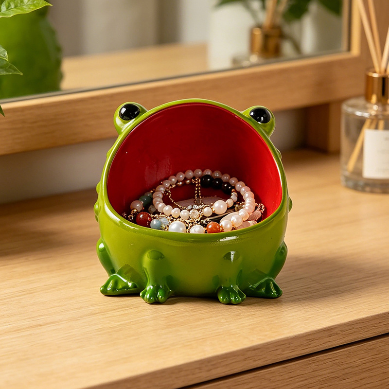 Cross-border creative resin craft big-mouthed frog seasoning jar, candy and salt container, kitchen home desktop decorative ornament Cross-border creative resin craft big-mouthed frog seasoning jar, candy and salt container, kitchen home desktop decorative ornament